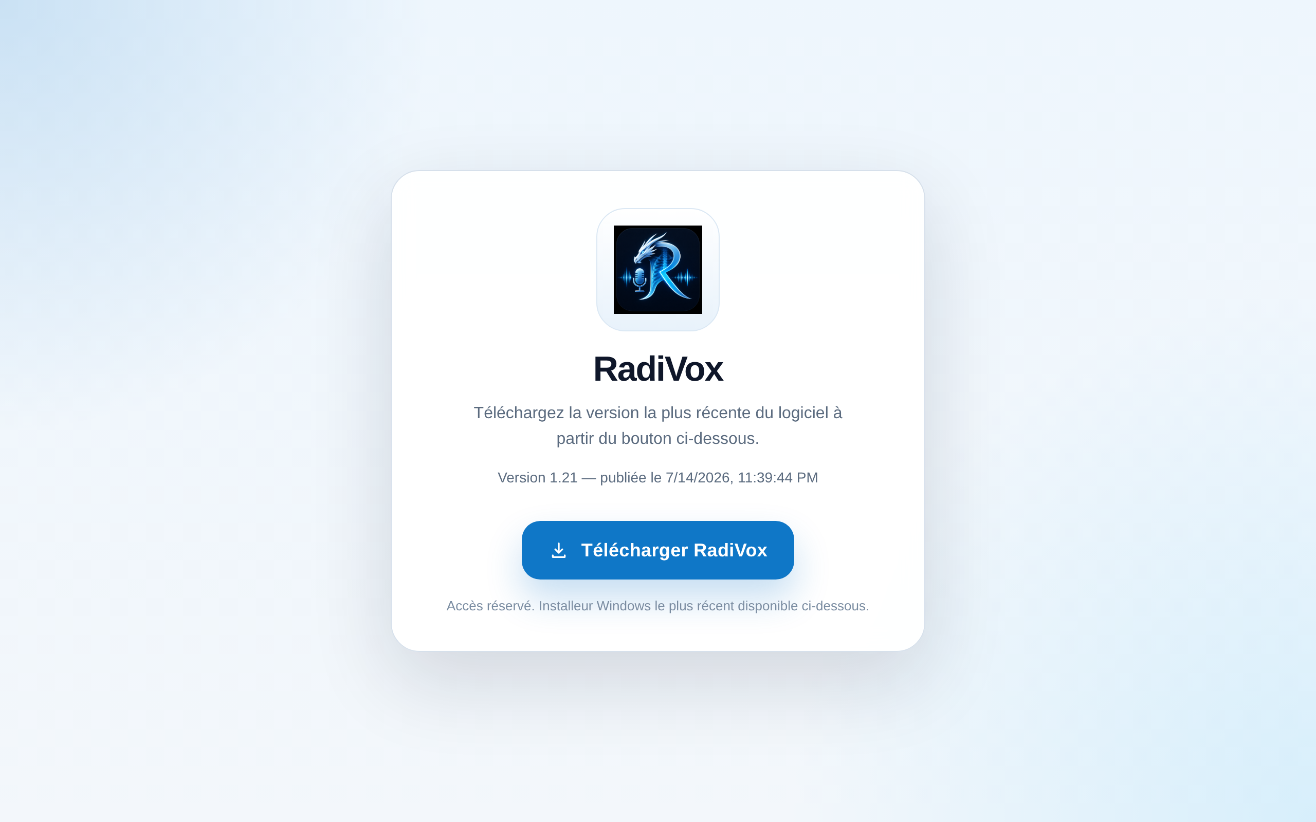 Page de téléchargement