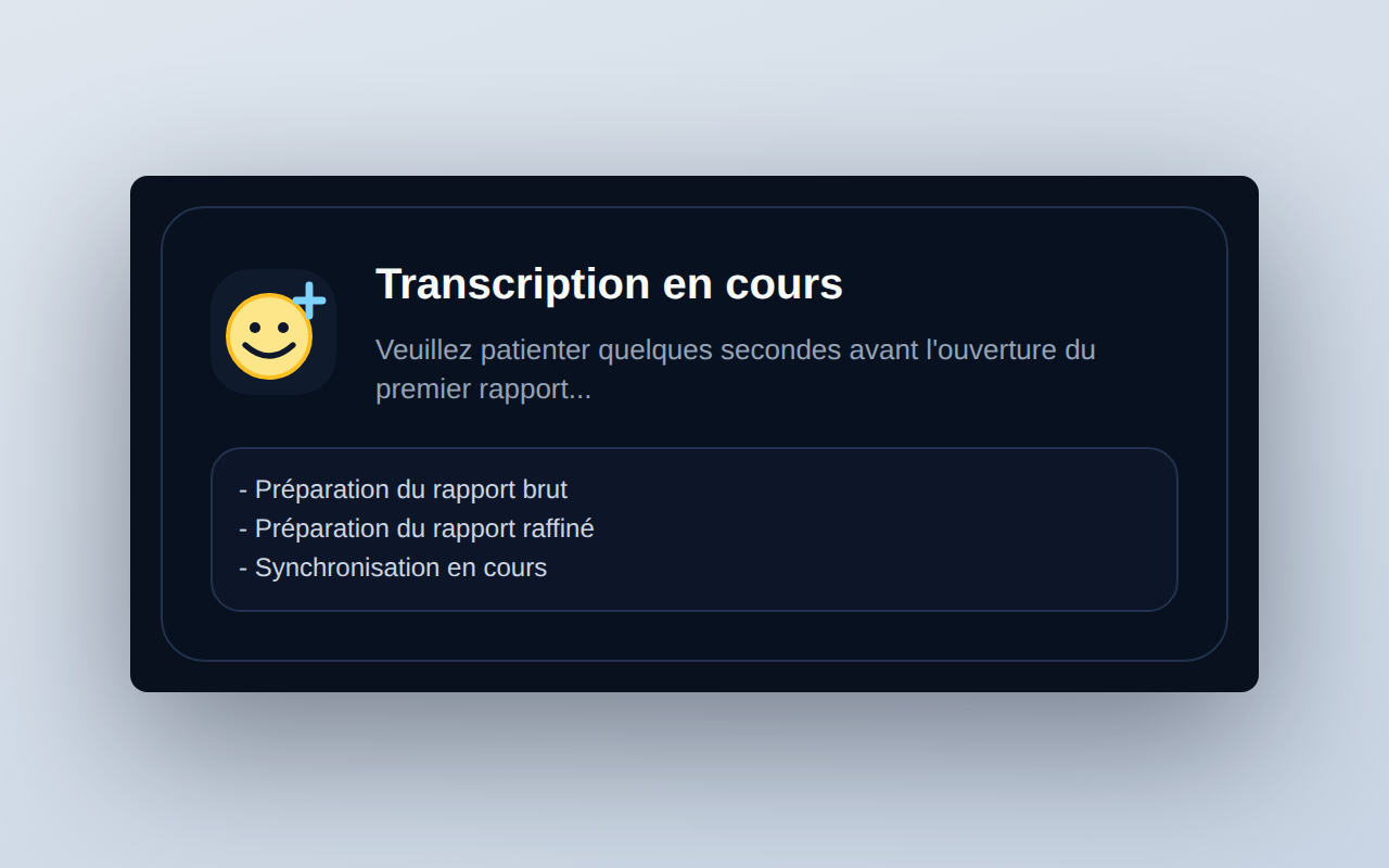 Transcription en cours
